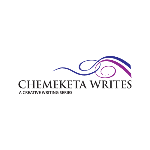Chemeketa Writes logo design: Name with a set of twirling ribbons on top right