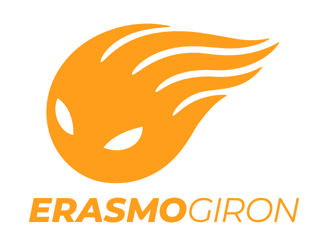 Erasmo Giron Flame Logo in orange color